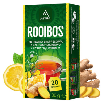 Herbata Rooibos z Cytryną i Imbirem ASTRA Ekspresowa 20 Torebek