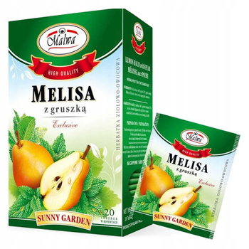 Herbata owocowa ekspresowa melisa z gruszką sunny garden Malwa Tea 20 kopert 40g