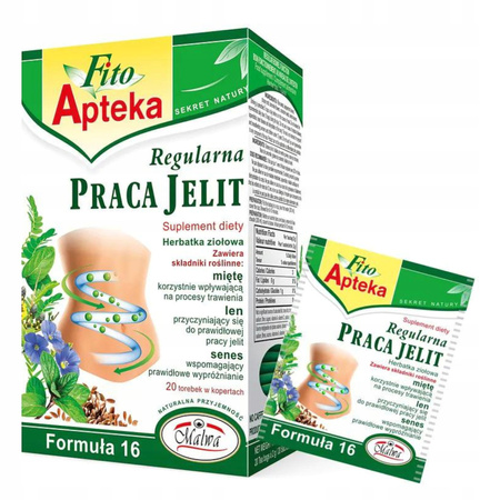 MALWA TEA FITO APTEKA REGULARNA PRACA JELIT 20 KOPERT 40G