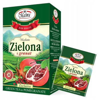 MALWA TEA HERBATA ZIELONA Z GRANATEM 2O KOPERT 35G