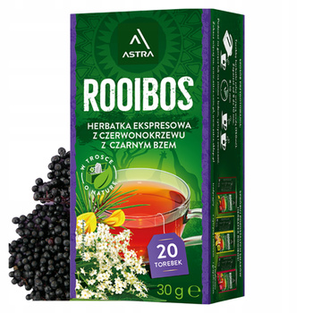 Herbata Rooibos z Czarnym Bzem ASTRA Ekspresowa 20 Torebek