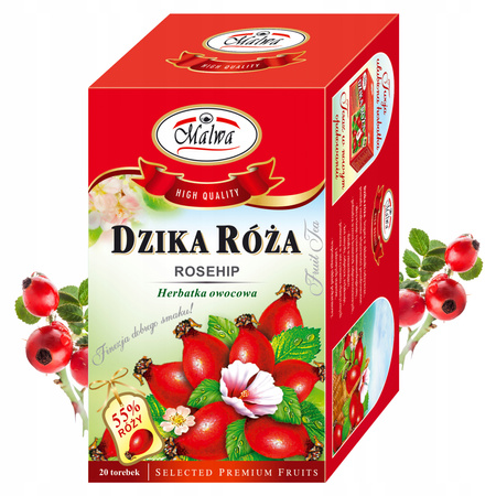 MALWA TEA HERBATA OWOCOWA EKSPRESOWA OWOC RÓŻY 20 TOREBEK 40G