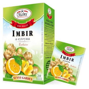 Herbata owocowa ekspresowa imbir z cytryną sunny garden Malwa Tea 20 kopert 40g