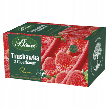 Herbata Owocowa Truskawka z Rabarbarem BIFIX PREMIUM Ekspresowa 20 Torebek