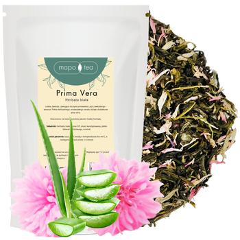 Herbata biała Prima Vera z aloesem i bławatkiem różowym Mapo Tea 50g