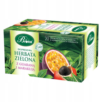 BIFIX Herbata Zielona z Guaraną i Marakują Premium 20 Torebek 40G