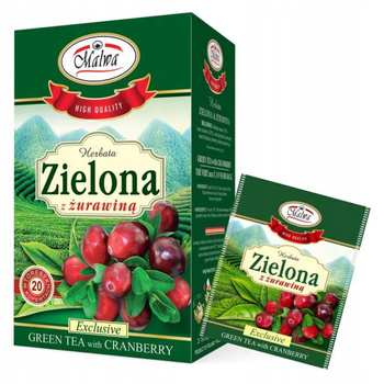 MALWA TEA HERBATA ZIELONA Z ŻURAWINĄ 2O KOPERT 35G