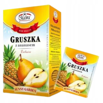 Herbata owocowa ekspresowa gruszka z ananasem sunny garden Malwa Tea 20 kopert 40g